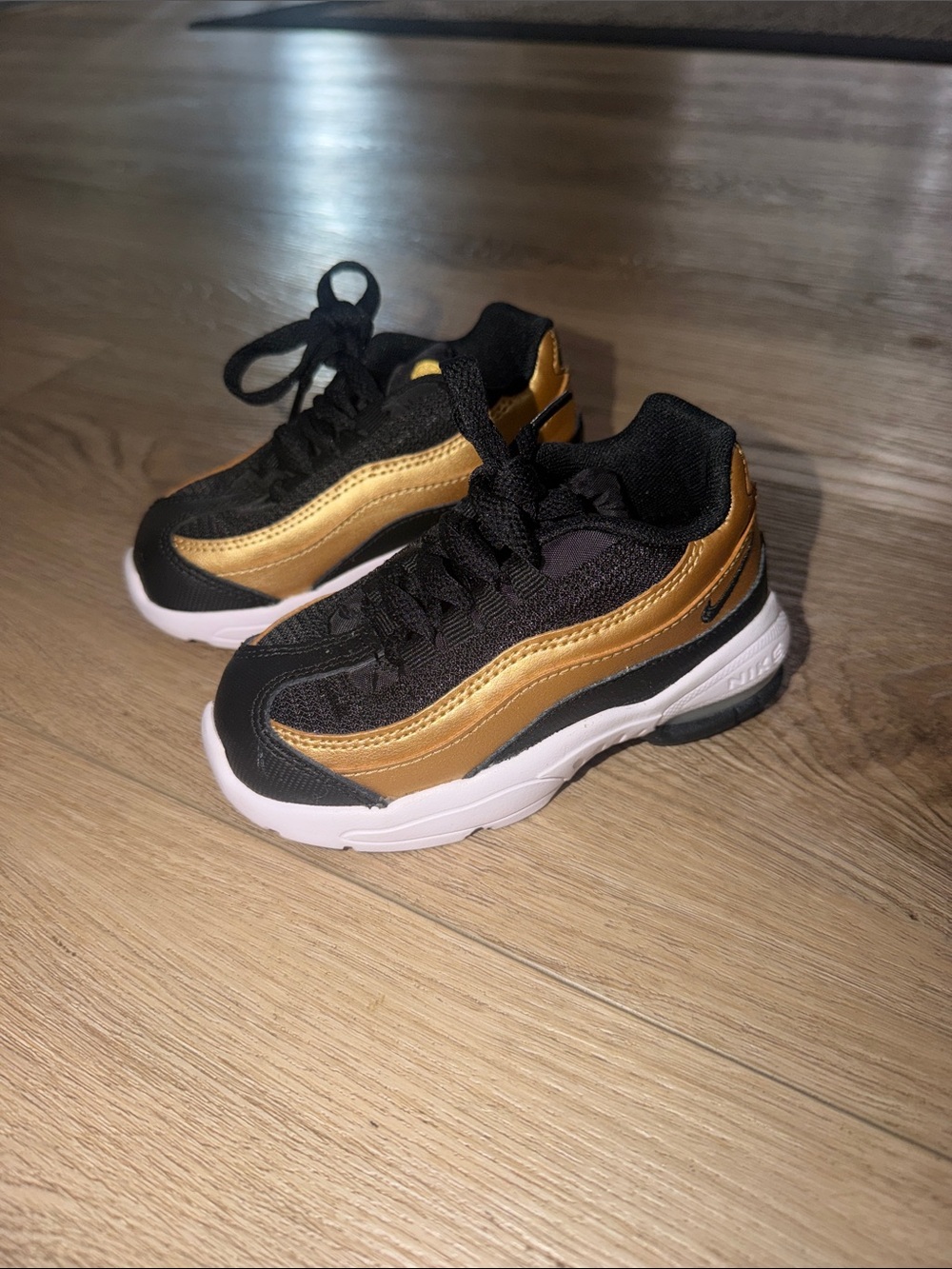 Kids Gold and Black Athletic Sneakers - Nike